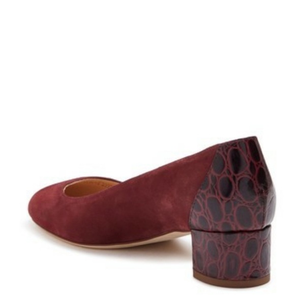 J. Crew Women’s Size 8.5 Merlot Evelyn Croc Embossed Heel Date Work Classic Xmas - Picture 15 of 16